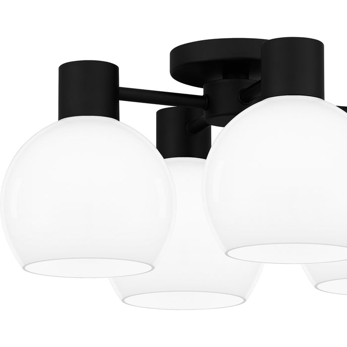 Quoizel QSF6199MBK Four Light Semi Flush Mount, Matte Black