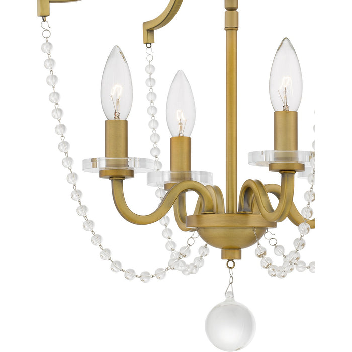 Quoizel SDY1716AB Four Light Semi Flush Mount, Aged Brass