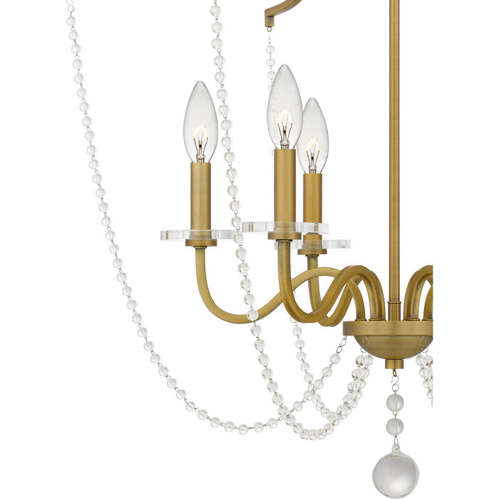Quoizel SDY5028AB Six Light Chandelier, Aged Brass