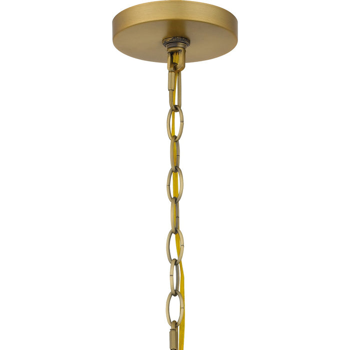 Quoizel SDY5028AB Six Light Chandelier, Aged Brass