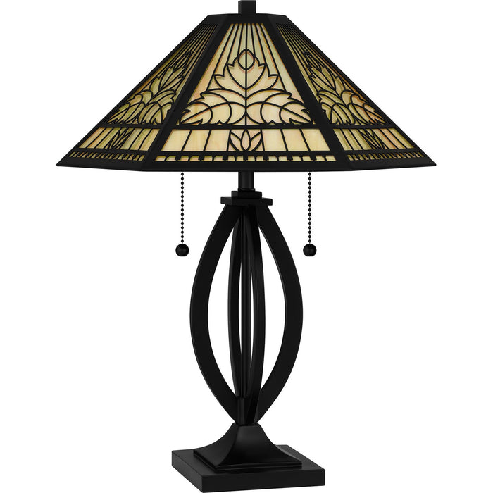 Quoizel TF6151MBK Two Light Table Lamp, Matte Black