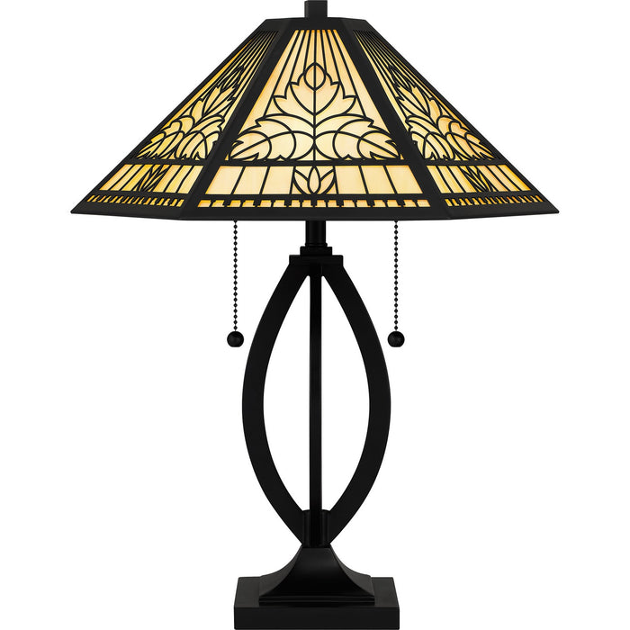 Quoizel TF6151MBK Two Light Table Lamp, Matte Black