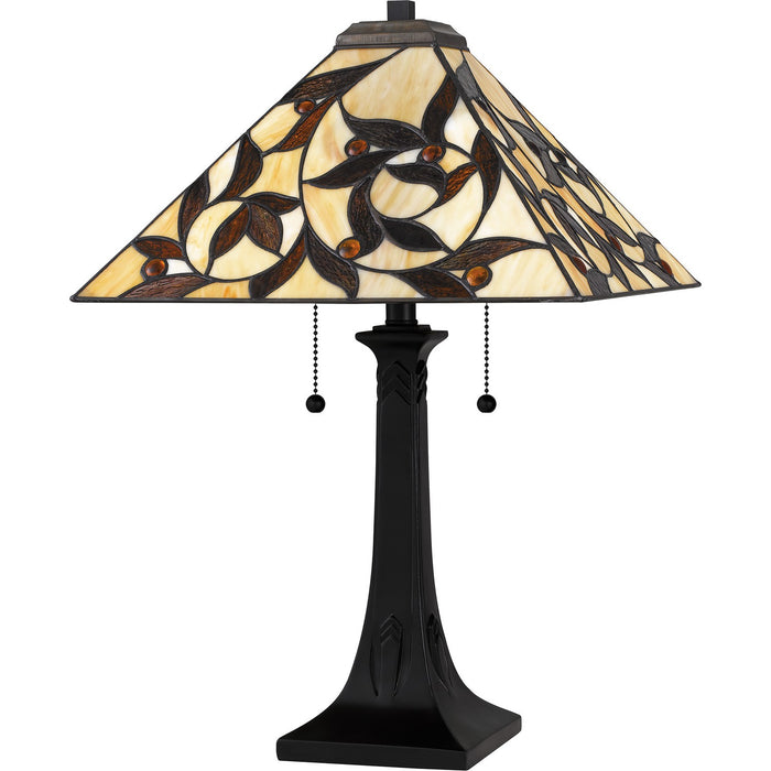 Quoizel TF6154MBK Two Light Table Lamp, Matte Black