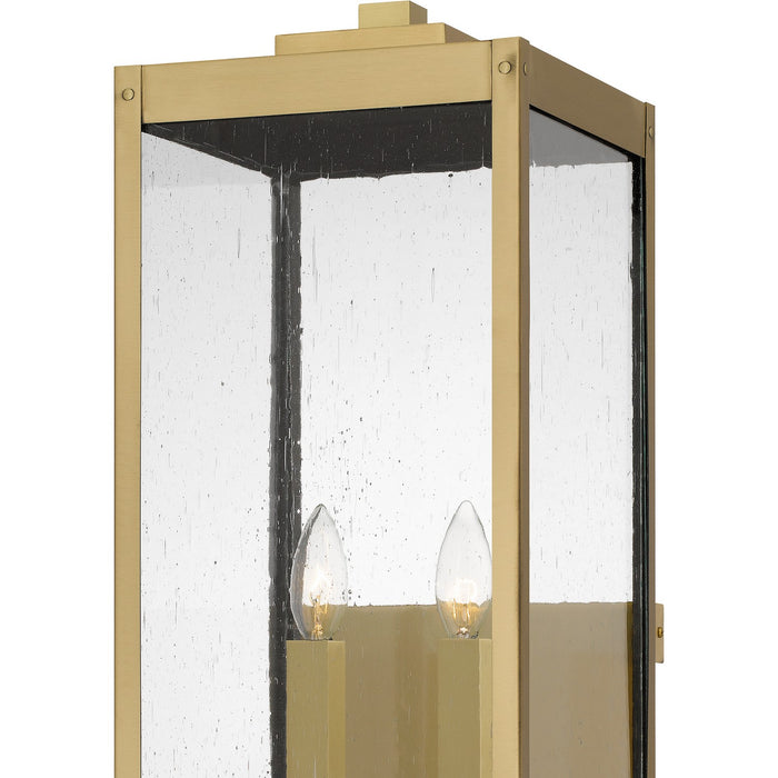 Quoizel WVR8409A Two Light Outdoor Wall Mount, Antique Brass