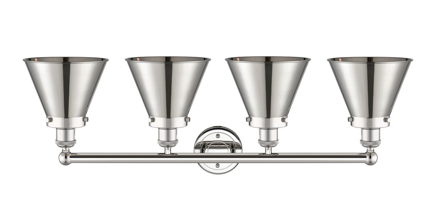 Innovations 616-4W-PN-M13-PN Four Light Bath Vanity, Polished Nickel