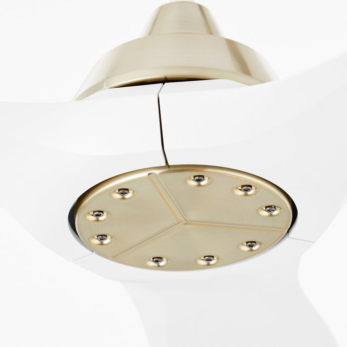 Oxygen 3-118-640 52" Ceiling Fan, Aged Brass / White