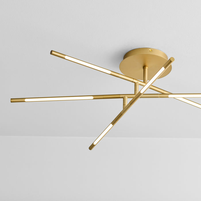 Oxygen 3-805-40 LED Ceiling Mount, Aged Brass