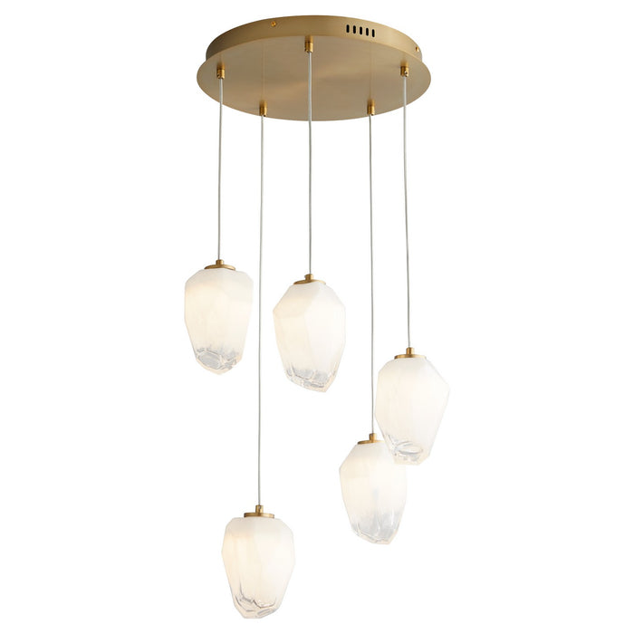 Oxygen 3-810-40 LED Pendant, Aged Brass