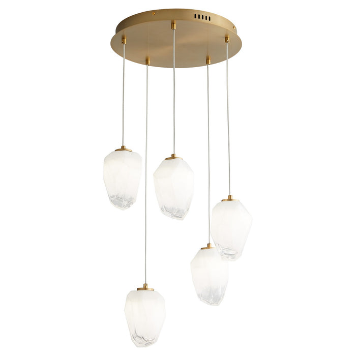Oxygen 3-810-40 LED Pendant, Aged Brass