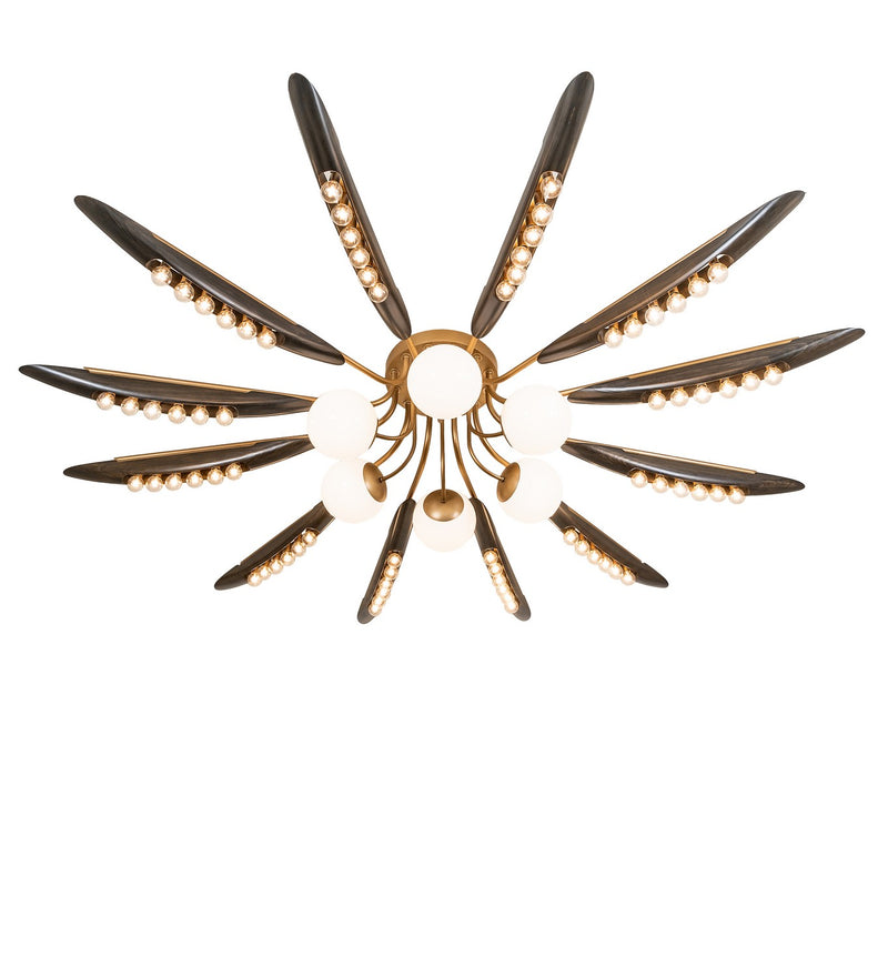 Meyda Tiffany 253404 LED Chandelier, Gold Metallic/Ebony Stain
