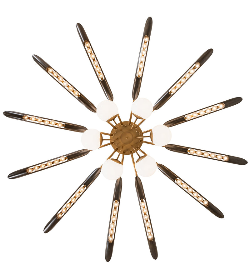 Meyda Tiffany 253404 LED Chandelier, Gold Metallic/Ebony Stain