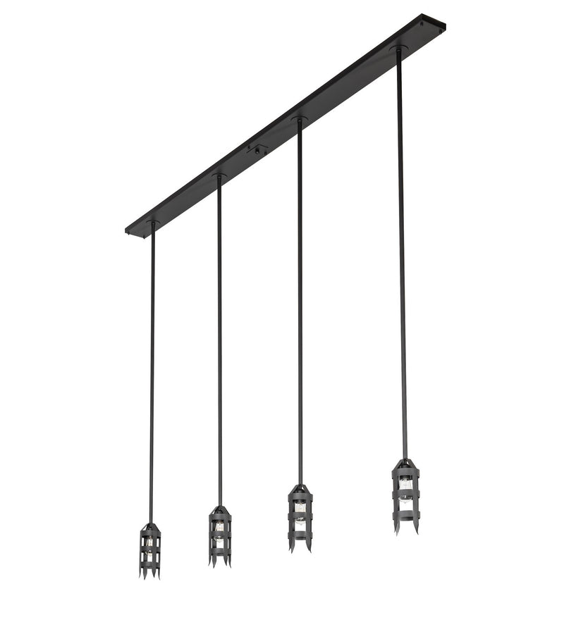 Meyda Tiffany 257022 Four Light Island Pendant, Wrought Iron