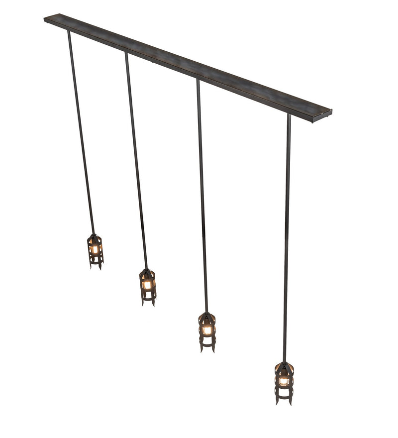 Meyda Tiffany 257022 Four Light Island Pendant, Wrought Iron