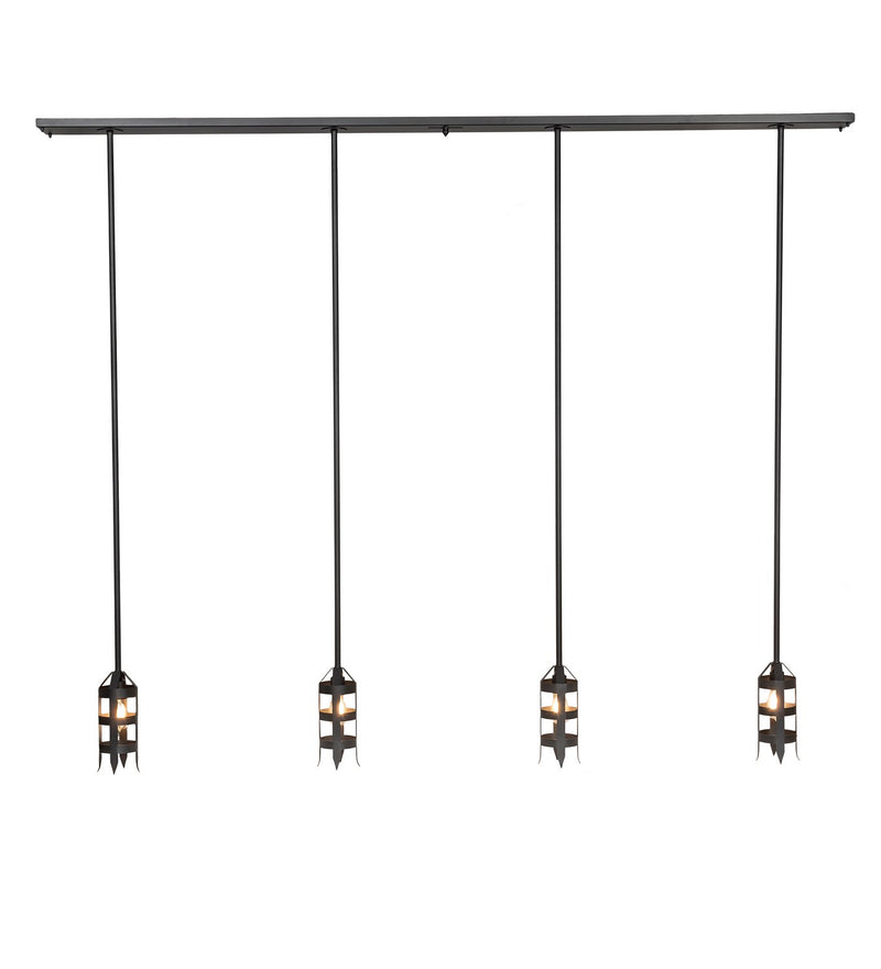 Meyda Tiffany 257022 Four Light Island Pendant, Wrought Iron