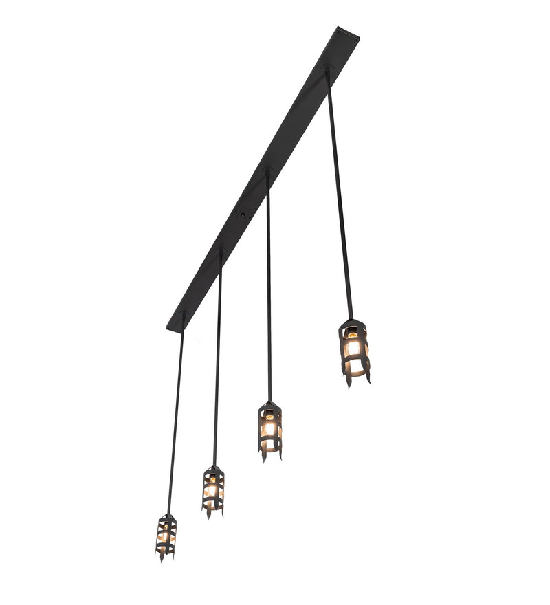 Meyda Tiffany 257022 Four Light Island Pendant, Wrought Iron