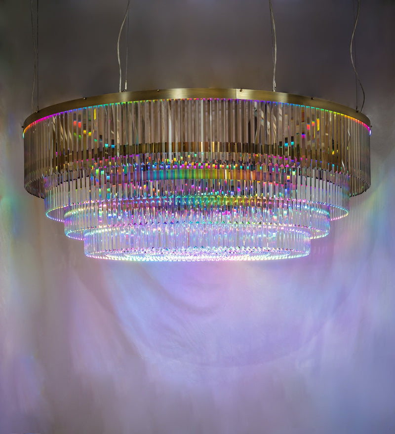 Meyda Tiffany 260041 LED Chandelier, Natural Brass