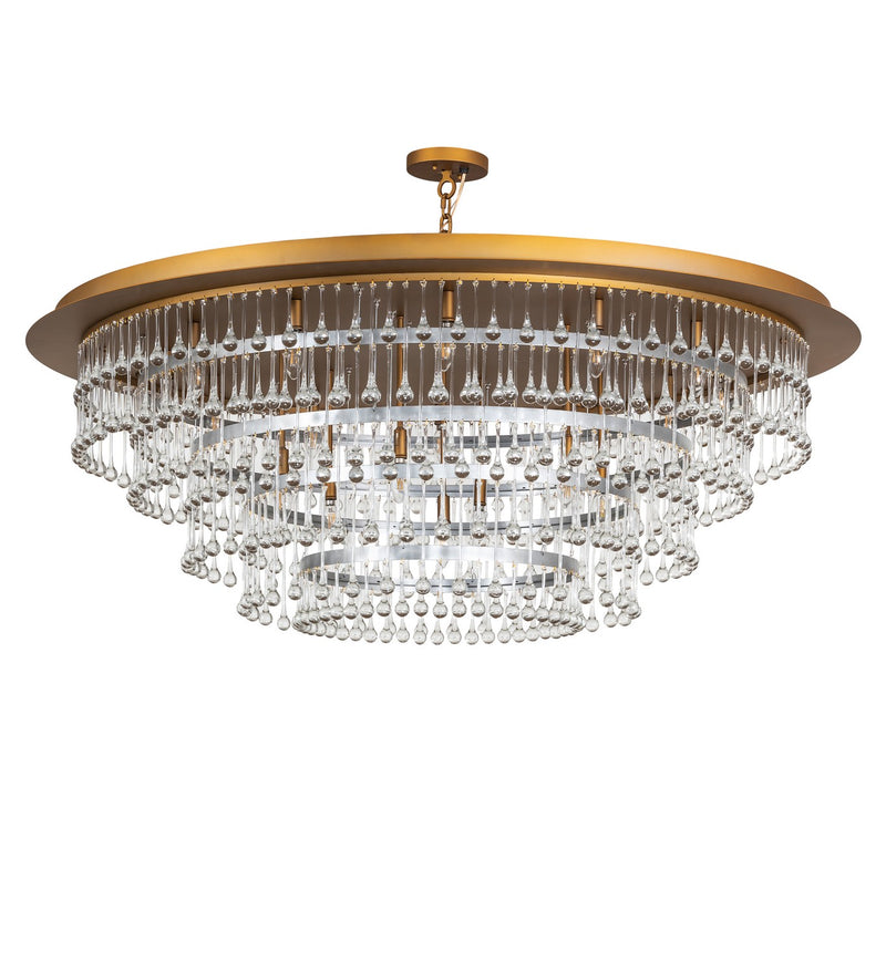 Meyda Tiffany 260056 LED Chandelier, Gold Matte Over Nickel & Sparkle Silver