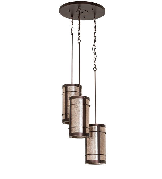 Meyda Tiffany 260867 Three Light Chandelier, Mahogany Bronze
