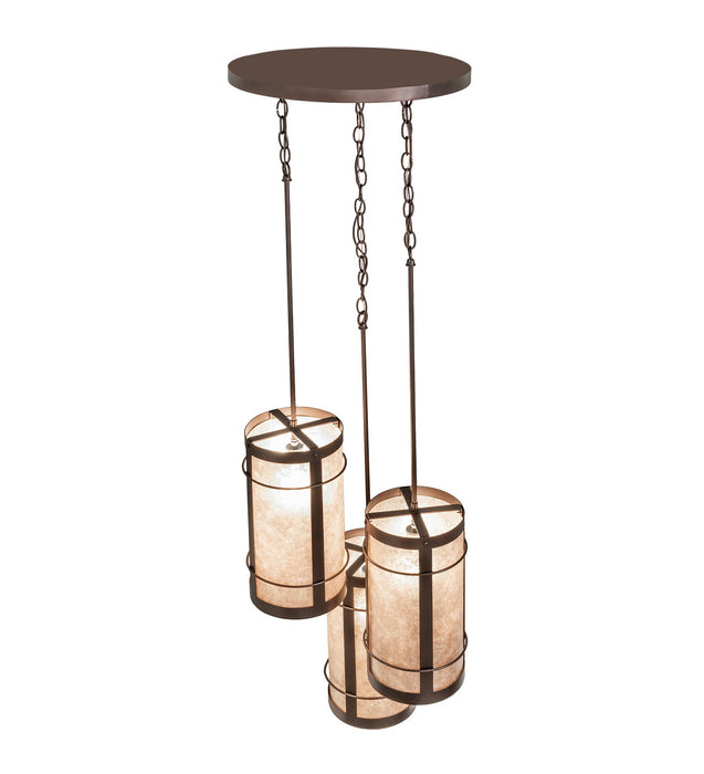 Meyda Tiffany 260867 Three Light Chandelier, Mahogany Bronze