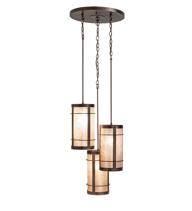 Meyda Tiffany 260867 Three Light Chandelier, Mahogany Bronze