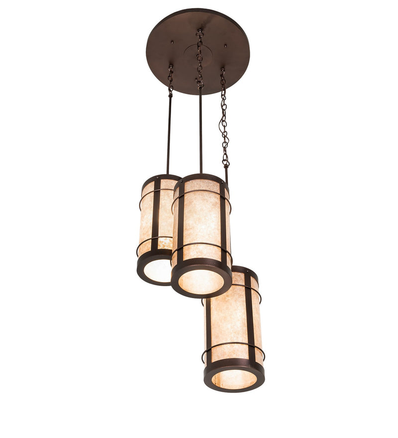 Meyda Tiffany 260867 Three Light Chandelier, Mahogany Bronze