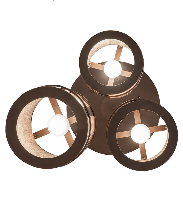 Meyda Tiffany 260867 Three Light Chandelier, Mahogany Bronze