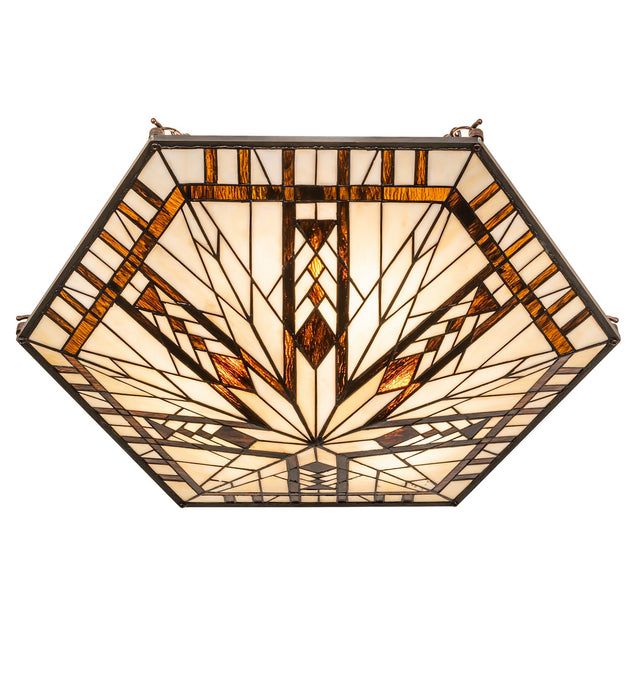 Meyda Tiffany 260940 Three Light Semi-Flushmount, Antique Copper