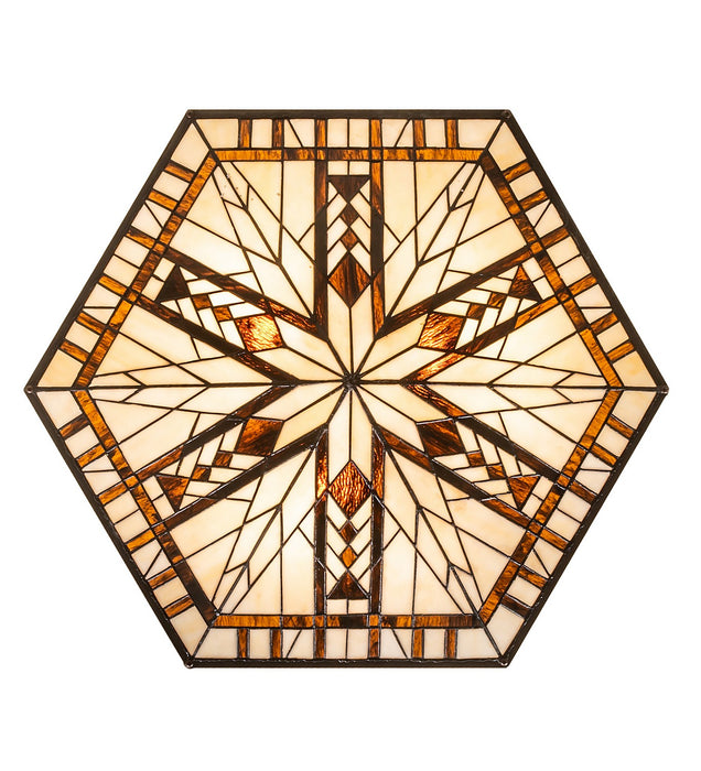 Meyda Tiffany 260940 Three Light Semi-Flushmount, Antique Copper
