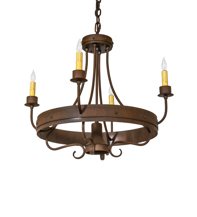 Meyda Tiffany 260990 Four Light Chandelier, Rustic Iron