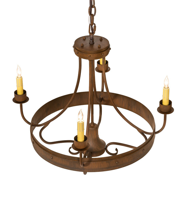 Meyda Tiffany 260990 Four Light Chandelier, Rustic Iron