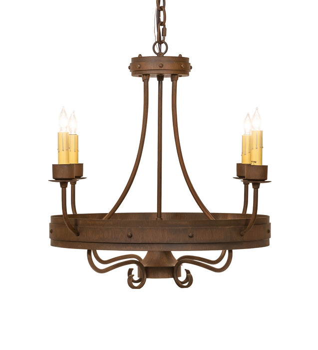 Meyda Tiffany 260990 Four Light Chandelier, Rustic Iron