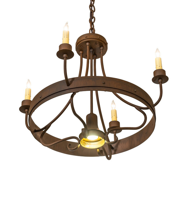 Meyda Tiffany 260990 Four Light Chandelier, Rustic Iron