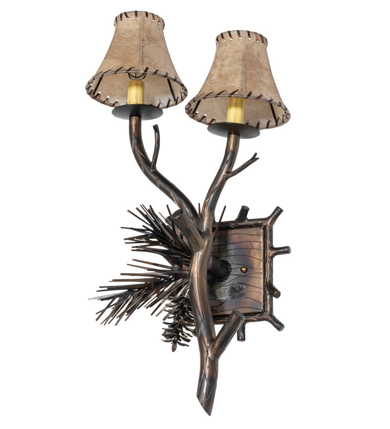 Meyda Tiffany 261116 Two Light Wall Sconce, Light Burnished Antique Copper