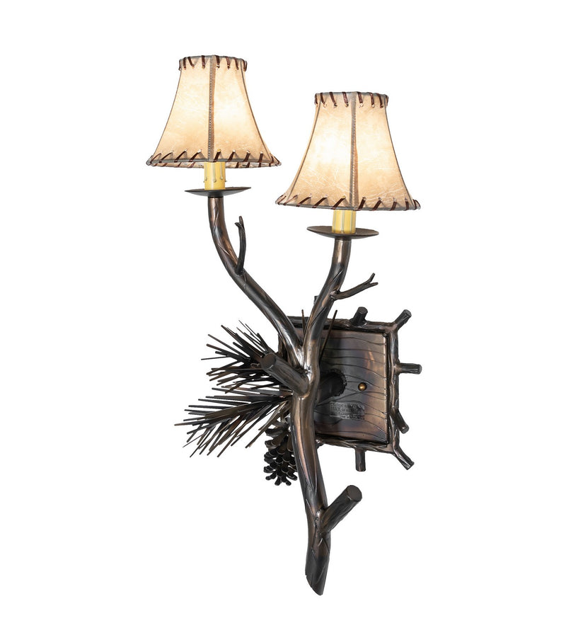 Meyda Tiffany 261116 Two Light Wall Sconce, Light Burnished Antique Copper