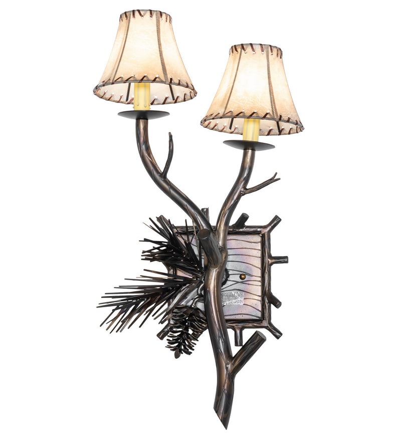 Meyda Tiffany 261116 Two Light Wall Sconce, Light Burnished Antique Copper