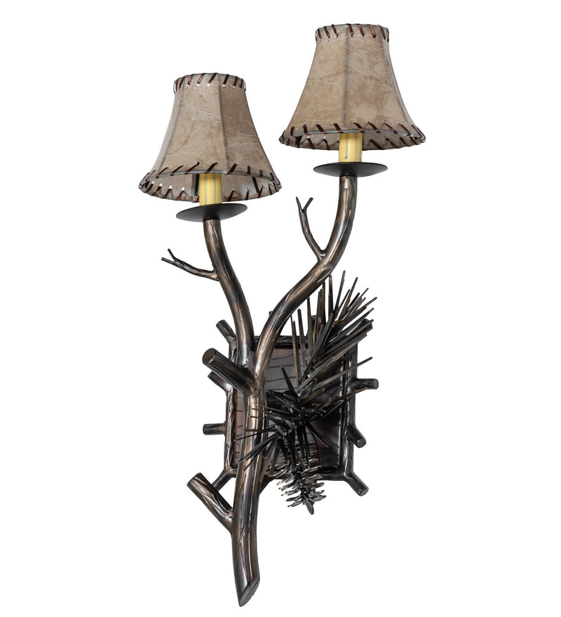 Meyda Tiffany 261117 Two Light Wall Sconce, Light Burnished Antique Copper