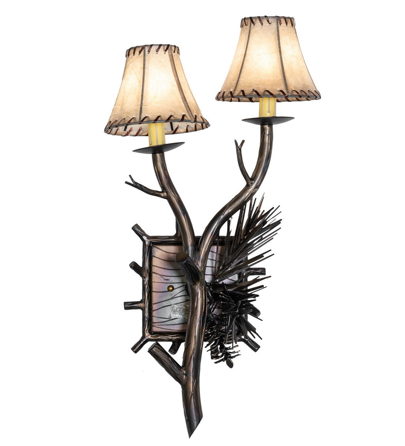 Meyda Tiffany 261117 Two Light Wall Sconce, Light Burnished Antique Copper