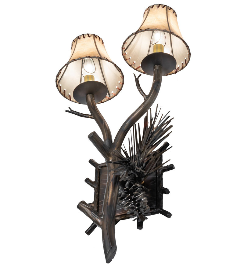 Meyda Tiffany 261117 Two Light Wall Sconce, Light Burnished Antique Copper