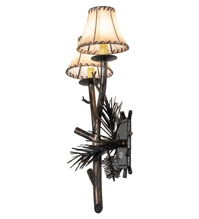 Meyda Tiffany 261117 Two Light Wall Sconce, Light Burnished Antique Copper