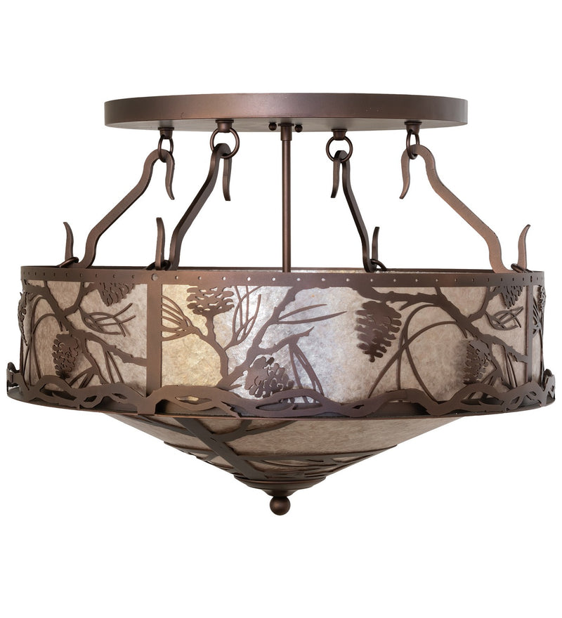 Meyda Tiffany 261316 Four Light Semi-Flushmount, Mahogany Bronze