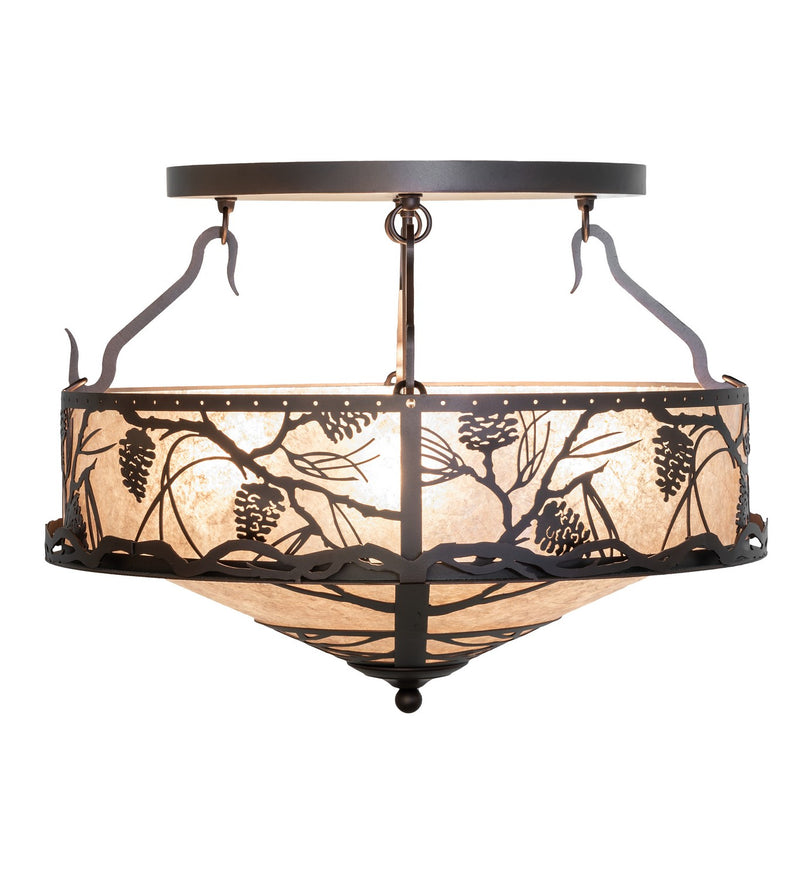 Meyda Tiffany 261316 Four Light Semi-Flushmount, Mahogany Bronze