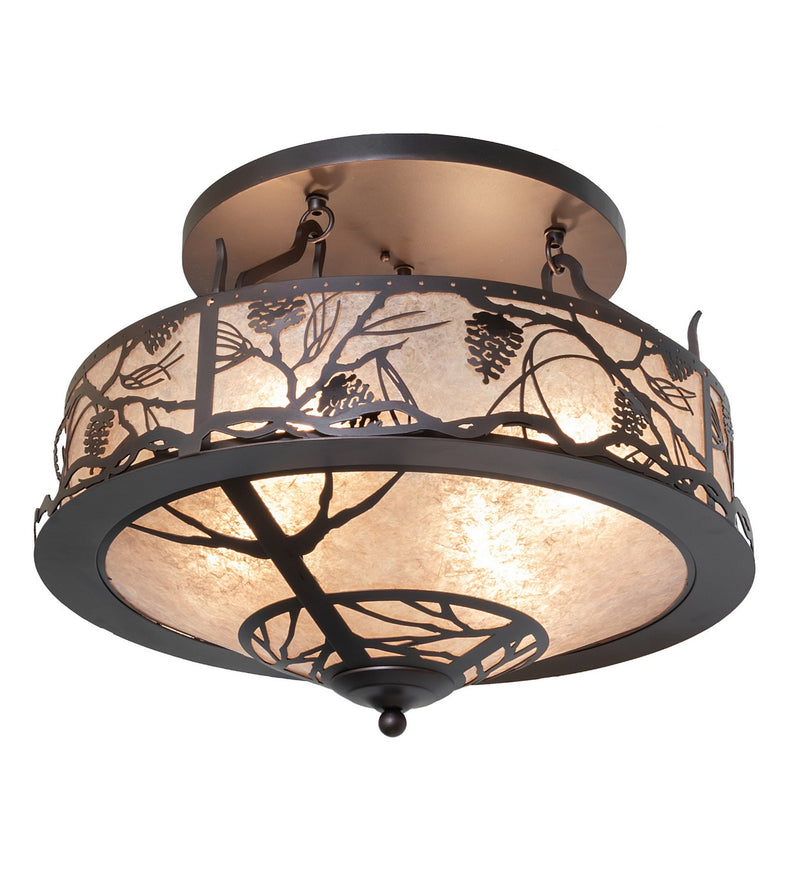 Meyda Tiffany 261316 Four Light Semi-Flushmount, Mahogany Bronze