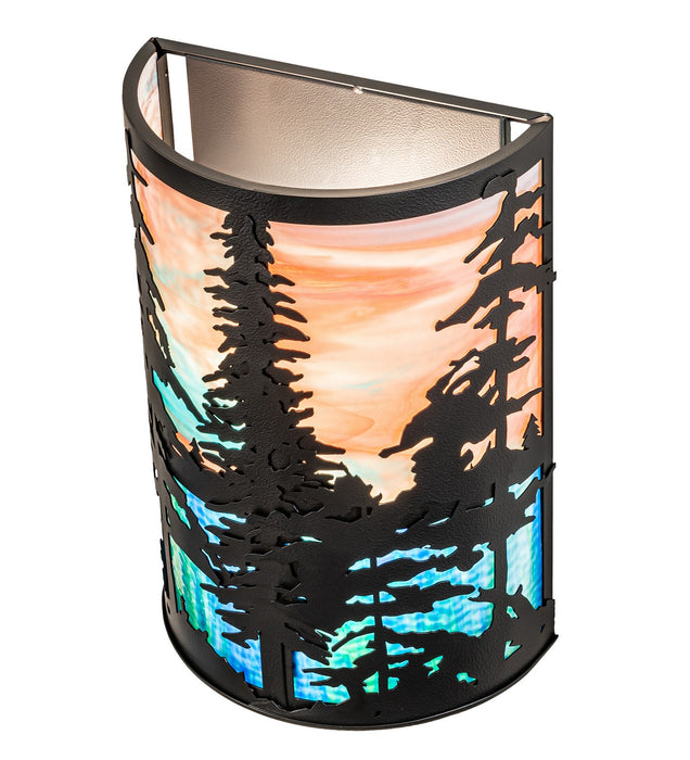 Meyda Tiffany 261859 Two Light Wall Sconce, Black Satin Wrought Iron