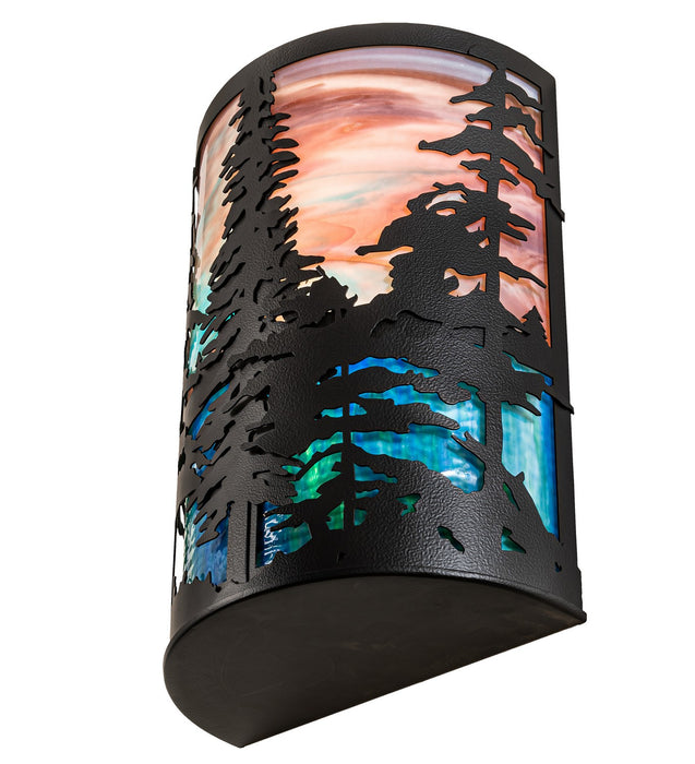 Meyda Tiffany 261859 Two Light Wall Sconce, Black Satin Wrought Iron