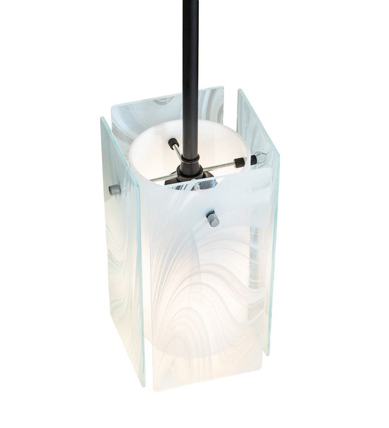 Meyda Tiffany 262628 One Light Pendant, Solar Black/ Extreme Chrome