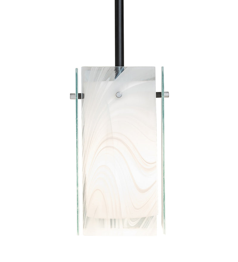 Meyda Tiffany 262628 One Light Pendant, Solar Black/ Extreme Chrome