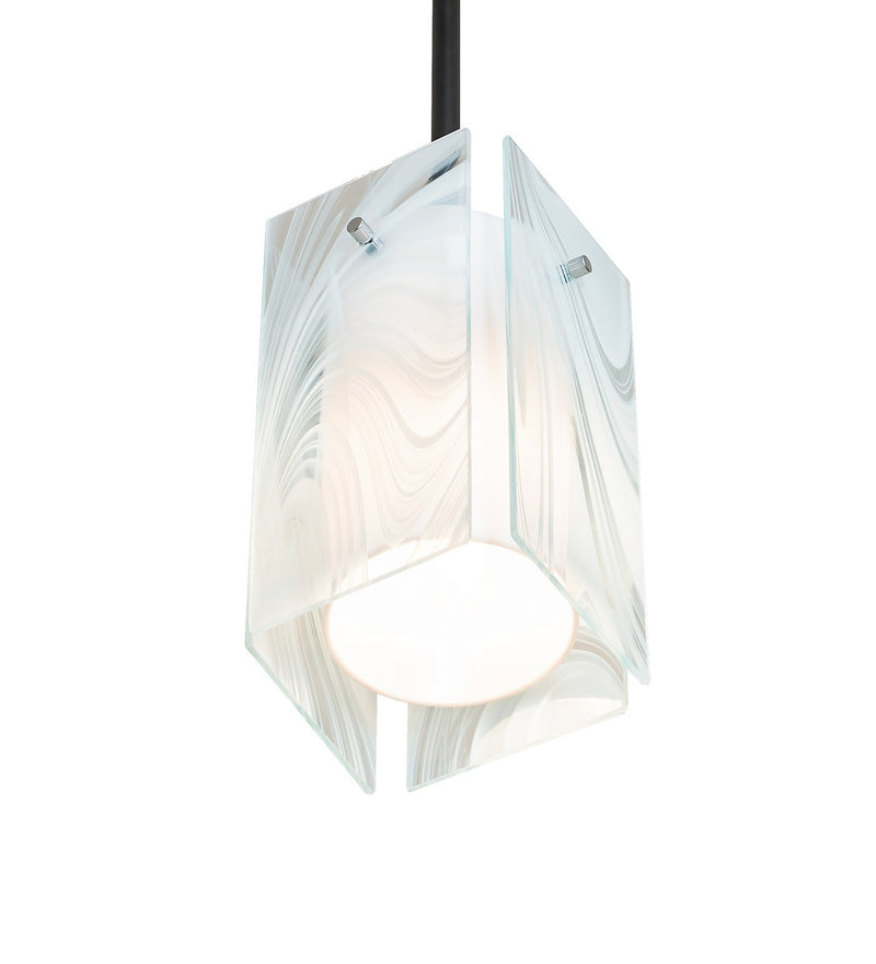 Meyda Tiffany 262628 One Light Pendant, Solar Black/ Extreme Chrome