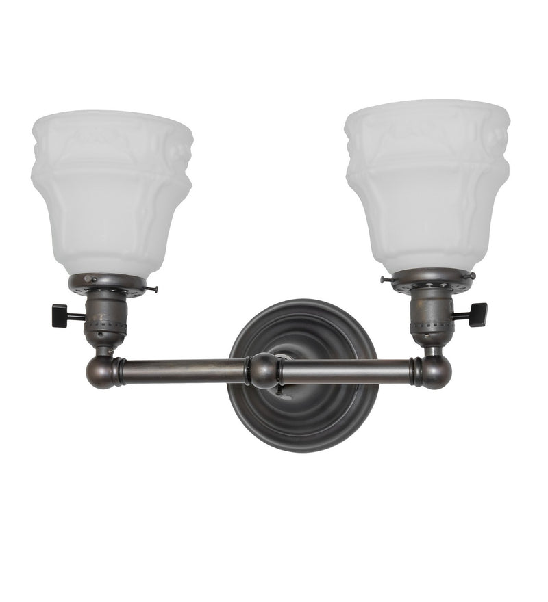 Meyda Tiffany 262886 Two Light Wall Sconce, Black On Brass