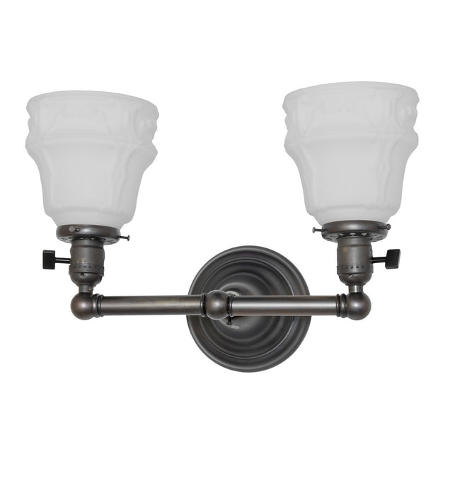 Meyda Tiffany 262886 Two Light Wall Sconce, Black On Brass