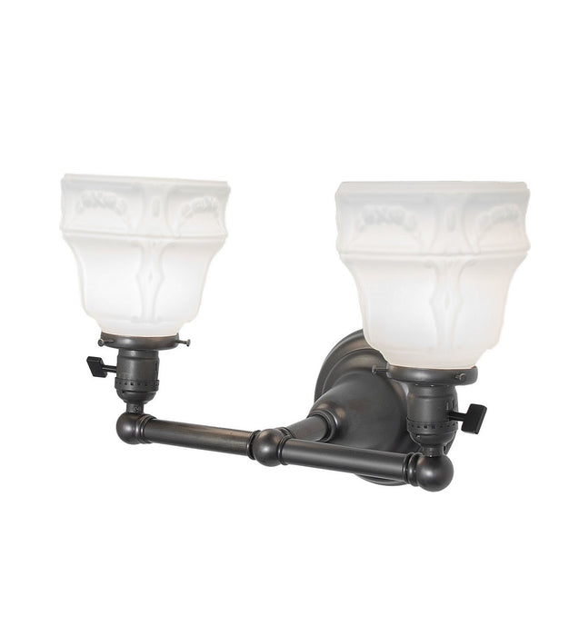 Meyda Tiffany 262886 Two Light Wall Sconce, Black On Brass